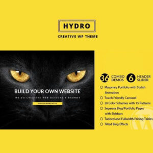 hydro – tek sayfalık portföy wordpress teması